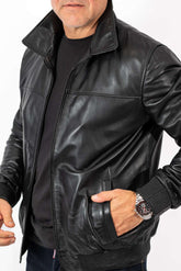 Men's Leather Bomber Jacket Valentin